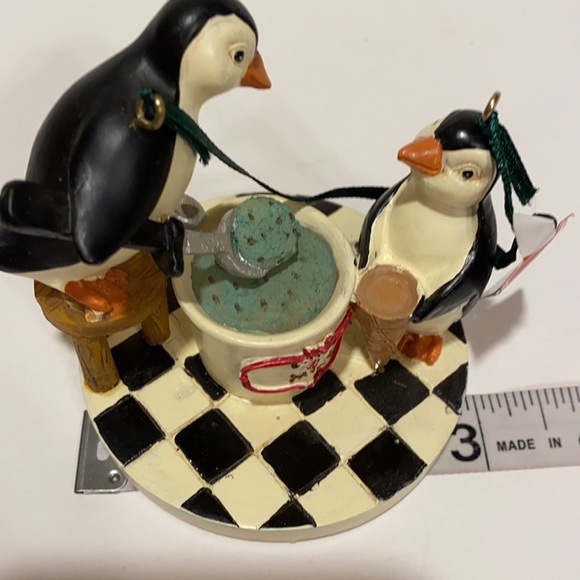 Tj’s Christmas Penguins Serving Ice Cream Christmas Tree Ornament Decoration - Picture 7 of 10
